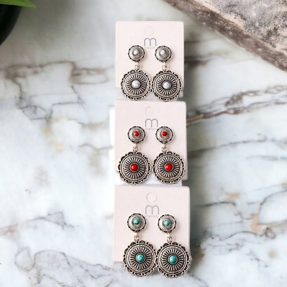 20143  Etched Pendant Earrings - Picture 1 of 4